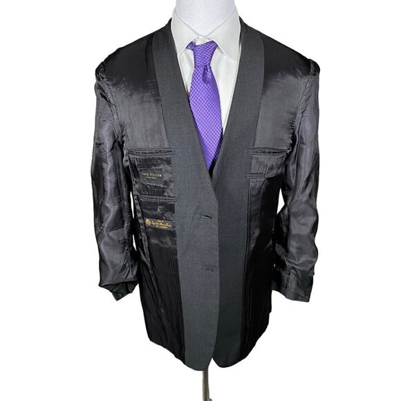 Jack Victor Sport Jacket 41R Loro Piana Zelander Wool Ryder Charcoal Two Button - Picture 11 of 16